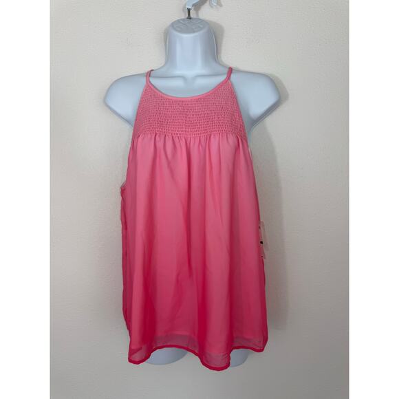 1.STATE Pink Tart Smocked Halter Top NWT Size Large - Picture 1 of 4